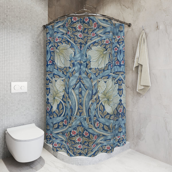 William Morris Azure Floral Lattice Shower Curtain