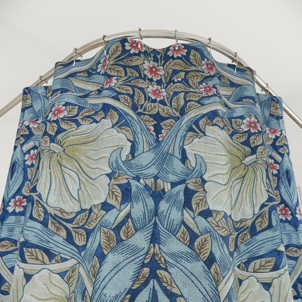 William Morris Azure Floral Lattice Shower Curtain