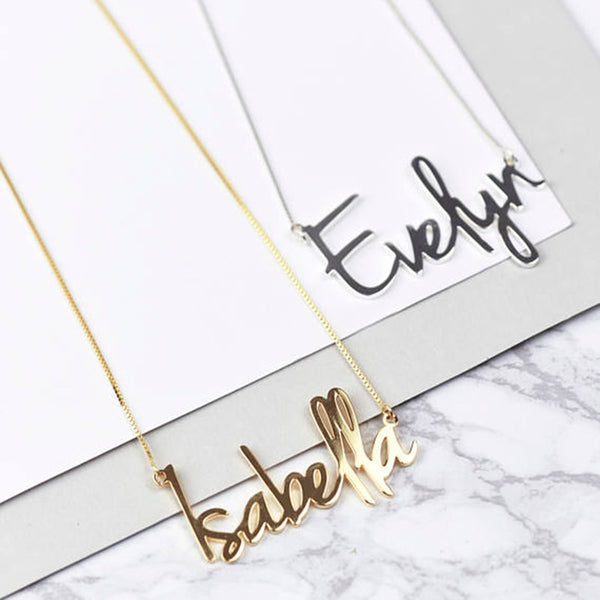 Personalized Name Necklace in Platinum