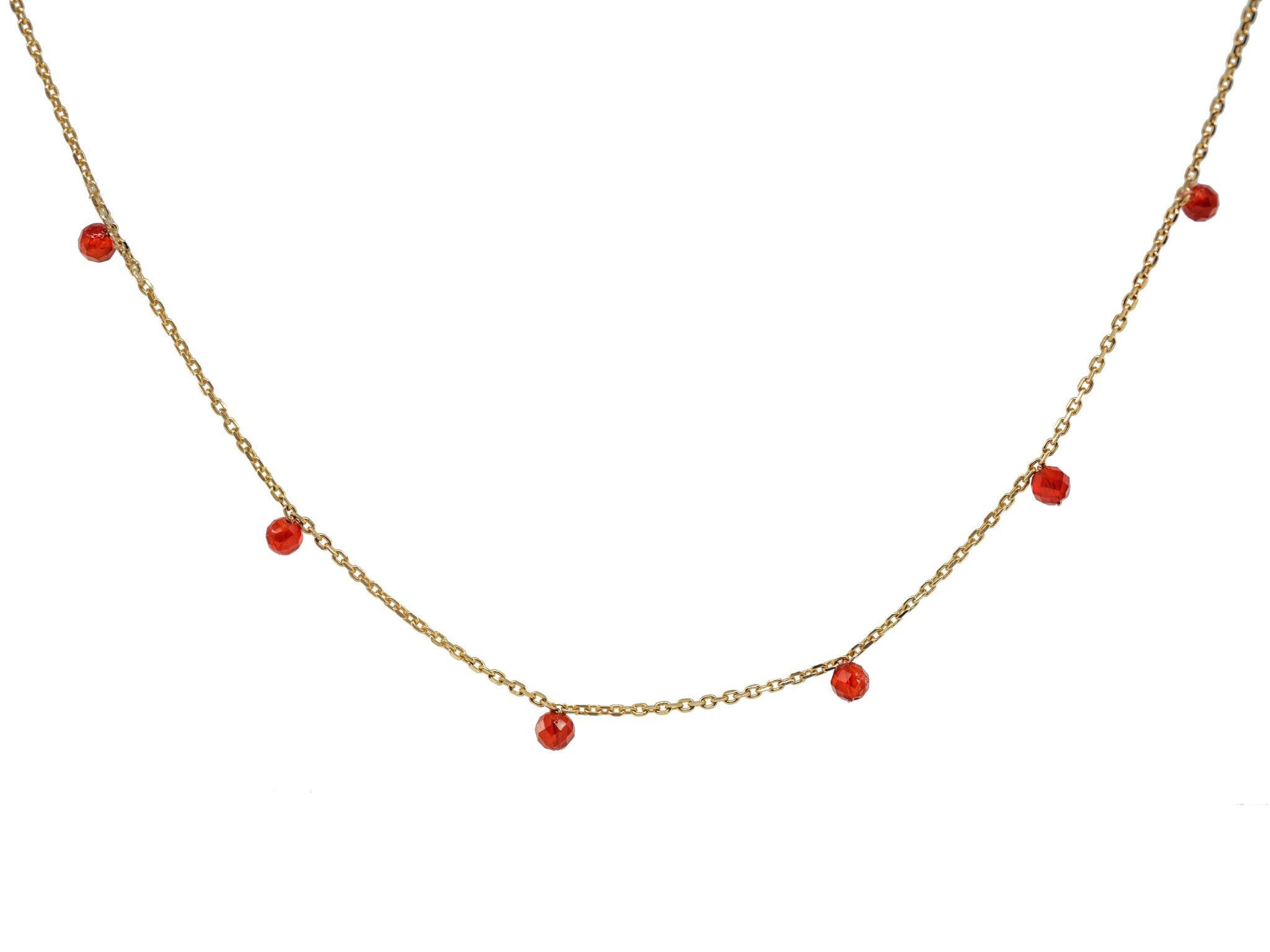 Golden Mini Red Agate Stone Necklace