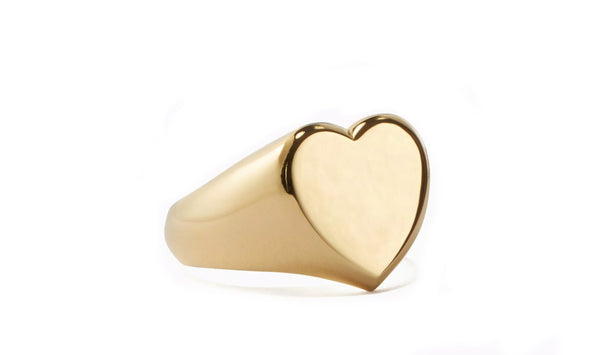 Heart Signet Ring in 18K Gold Plated