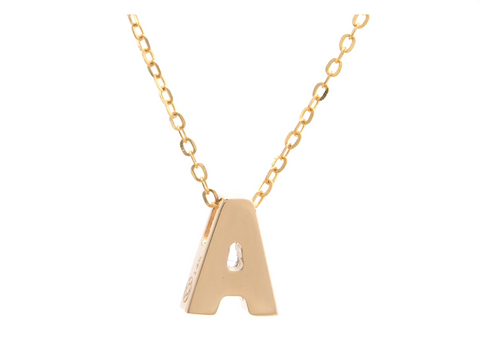 14k Yellow Gold Initials Pendant Necklace