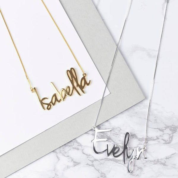 Personalized Name Necklace in Platinum