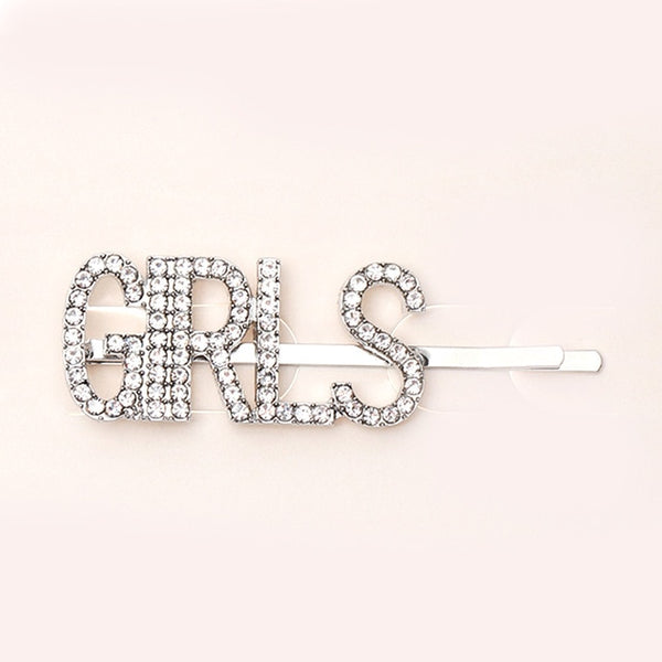 1 Piece Crystal Rhinestone Word Letter Hair Pin