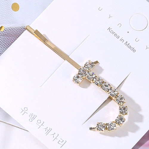 Letter Name Crystal Hair Clip Collection