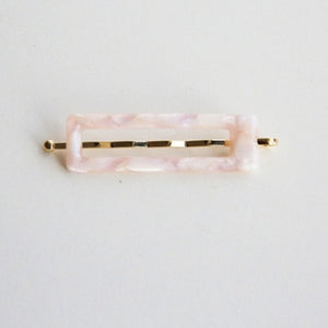 Rosette Rectangle Marble Hairpin